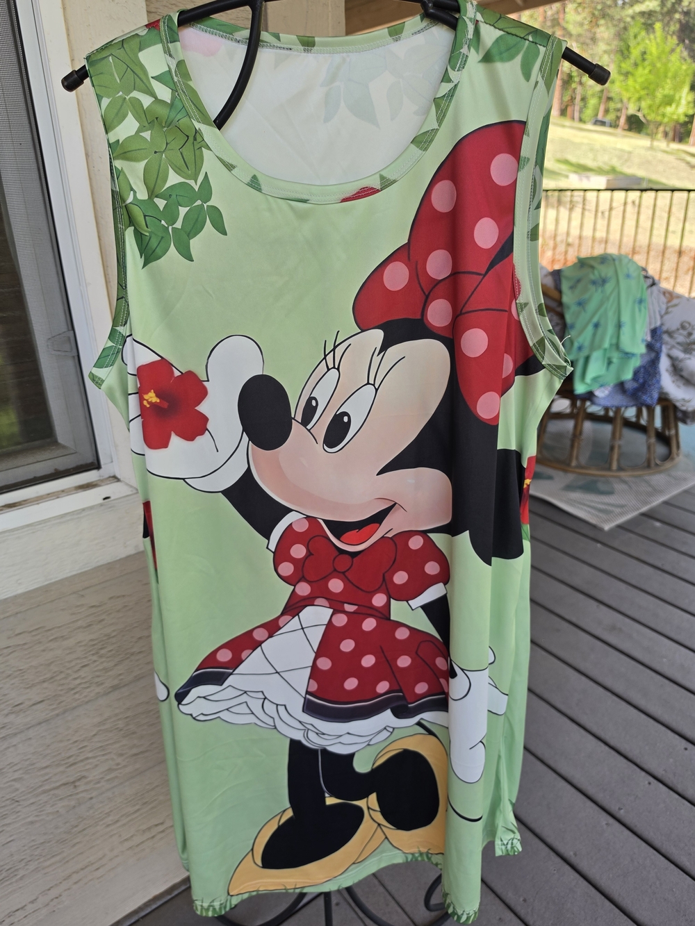 Minnie Mouse Girls' Green Sleeveless Tank Top - Disney